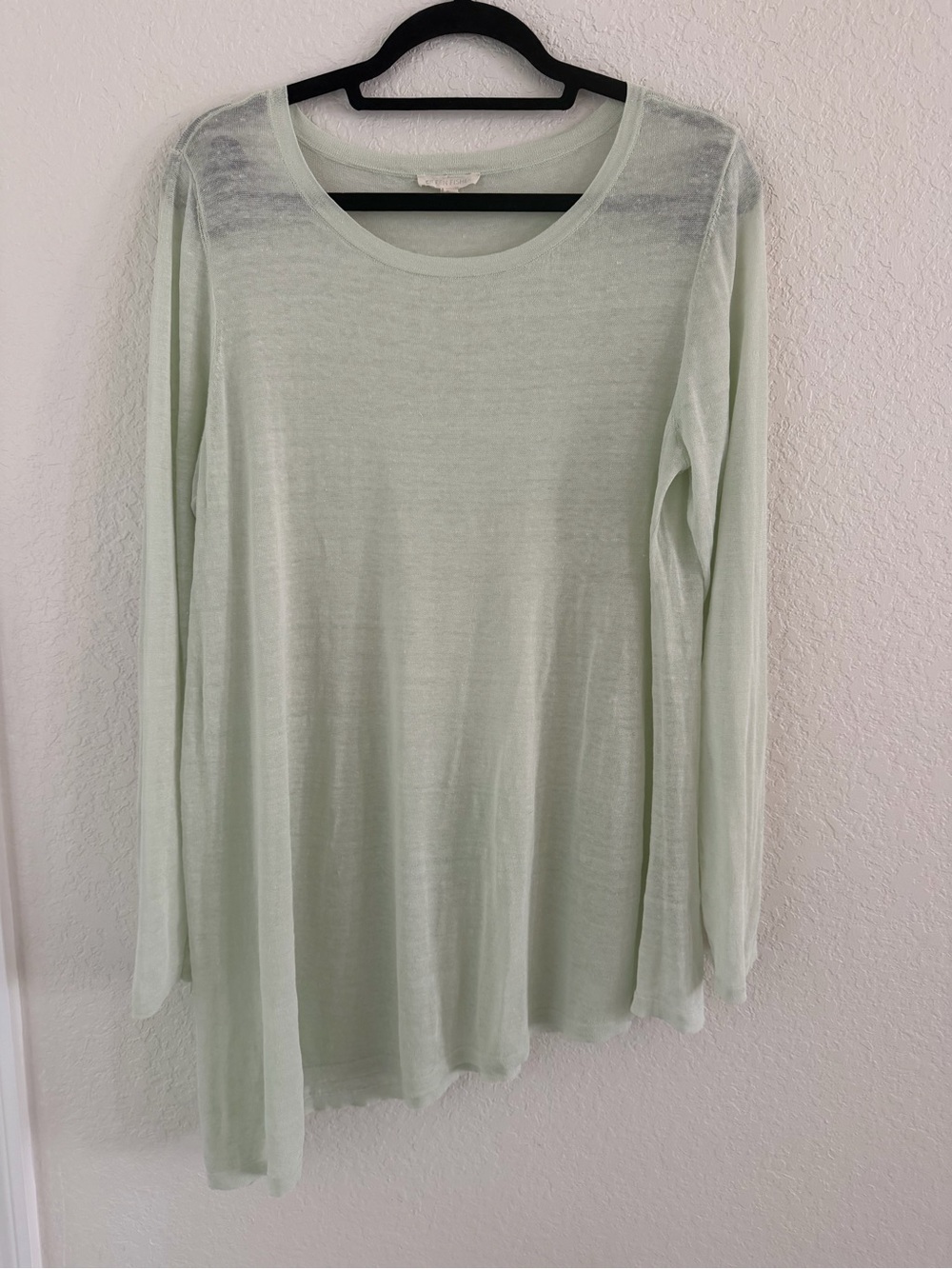 Eileen Fisher Organic Linen Asymmetrical Knit Sweater & Matching Tank Set Size L